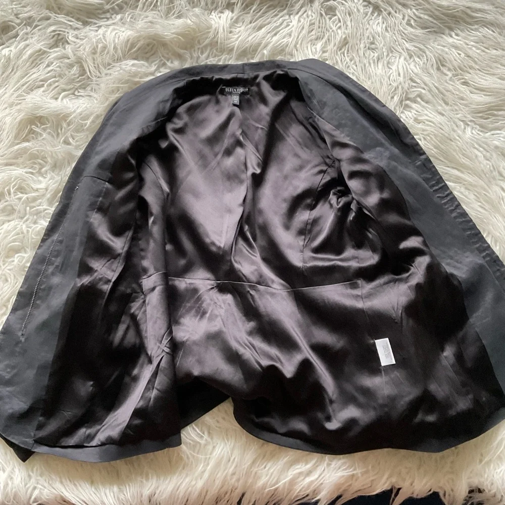 Eileen Fisher‎ Black Zip Blazer Jacket
